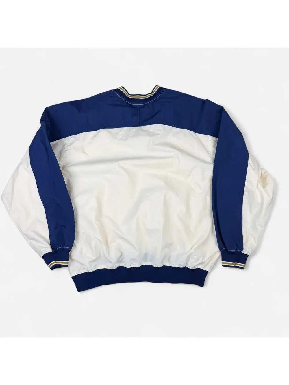 Nike 90s cream navy gold colorblock crop windbreaker jacket size L
